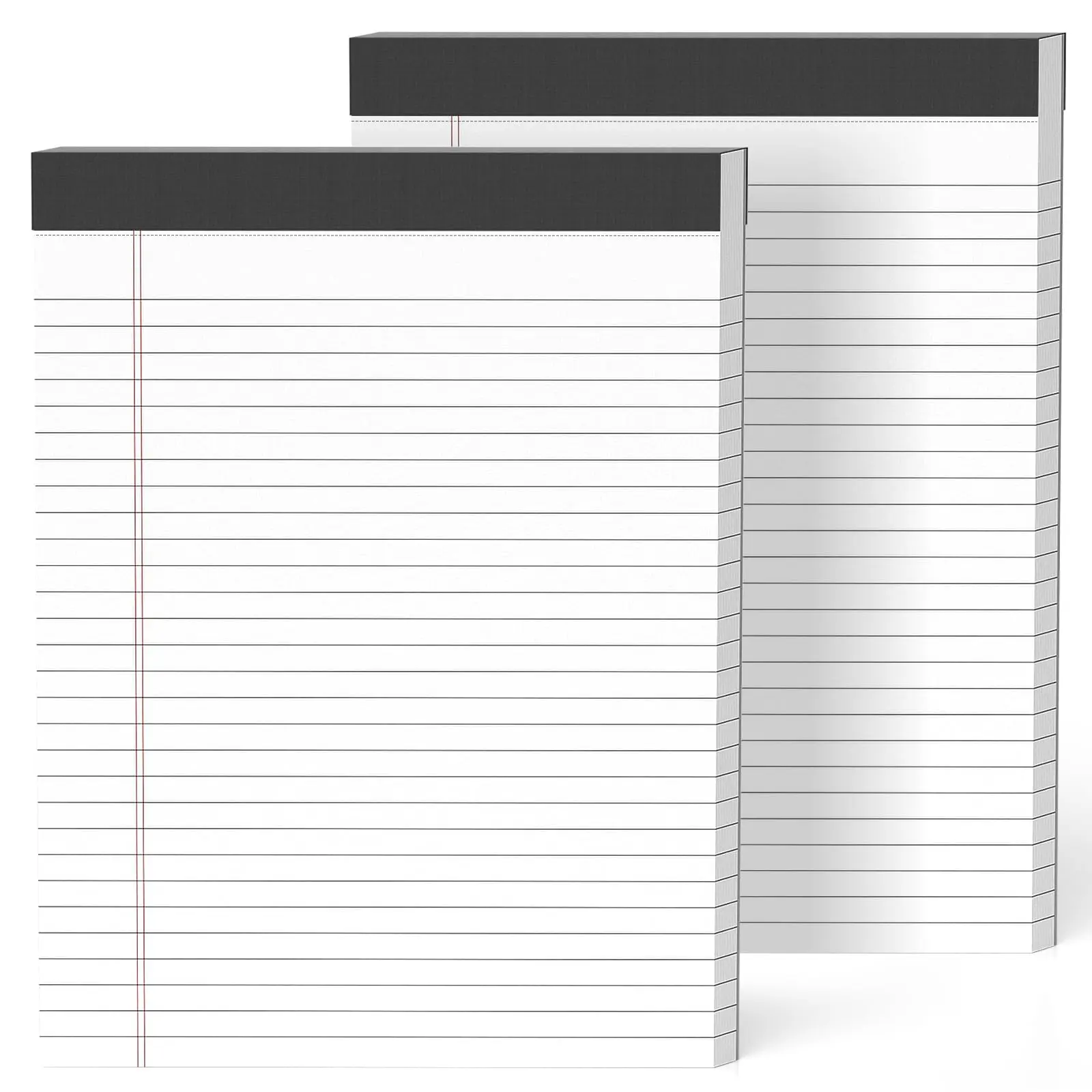 2-pack Professional Legal Pads 8.5x11 Inches  Wide Ruled White Paper Perforated - 50 Sheets Per Pad Durable For Office School & Use