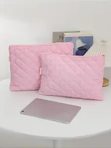 Striped Pattern Laptop Bag, Cute Tablet Bag, Fashion Quilted Embroidery Laptop Sleeve, Zipper Computer Bag for Daily Life, Study, Office Use, Laptop Cover