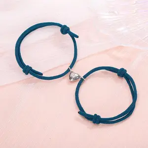 FCJ Simple Alloy Love Magnets Attracting Couple Fashion String Bracelets