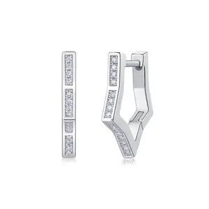 [Pentagram] Synthetic Moissanite Stud Earrings Gifts for Women Birthday Anniversary Party Gifts , 925 Sterling Silver with 7 Layer 18K White Gold Plating Hypoallergenic Geometry Stud Earring, D Color VVS1 Clarity Diamond Earrings