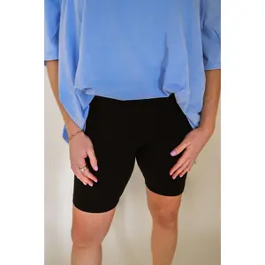 Premium Cotton Biker Shorts - Black