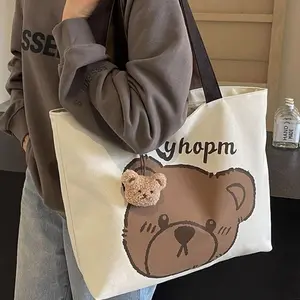 Large Capacity Canvas Tote Bag - Spacious & Durable for School, Office, Commuting, and Travel - Perfect for Books, Lunches, and Essentials, School Tote Bag | Casual Style Bag