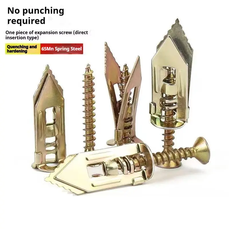 100PCS/200PCS Self-Drilling Spring Drywall Anchors Kit - No Drill Needed, Easy Home Hanging, Includes Anchors, Screws, Adjustable Hook System for Quick Installation