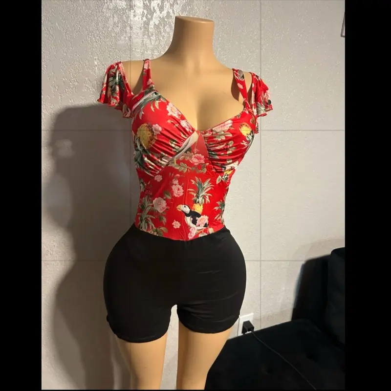Florial 1-Piece Set with Black Shorts