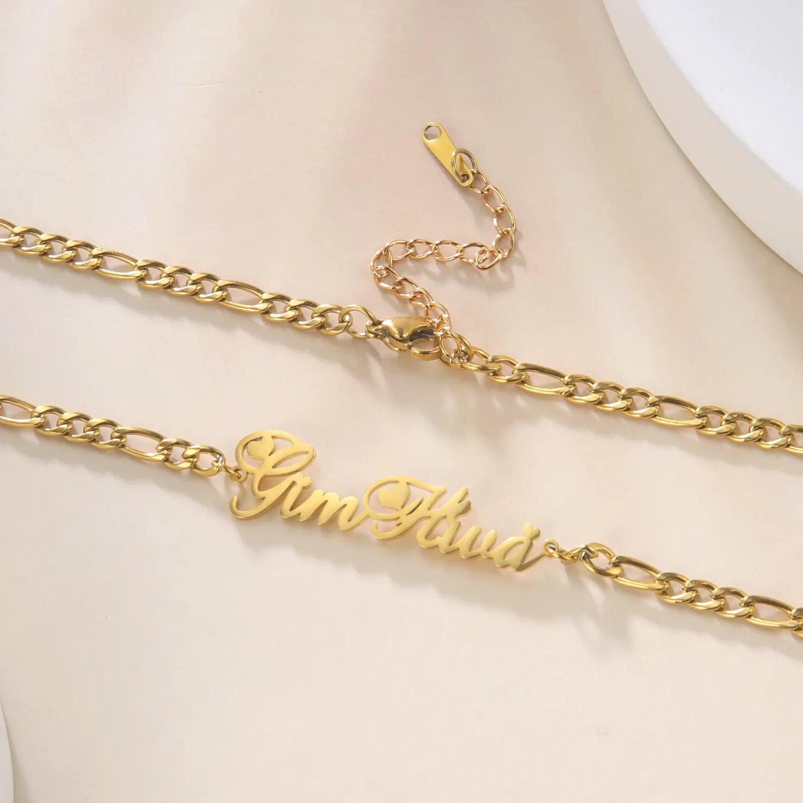 Cazador Custom Name Women's Necklace Stainless Steel 3mm Figaro Chain Personalized Jewelry Necklaces Birthday Gift Wholesale New
