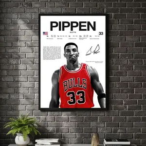 [ SPORT UNFRAMED - SALE UP TO 45% ] Scottie Pippen Hardline Series Basketball Sports Poster Defensive Legend Wall Decor