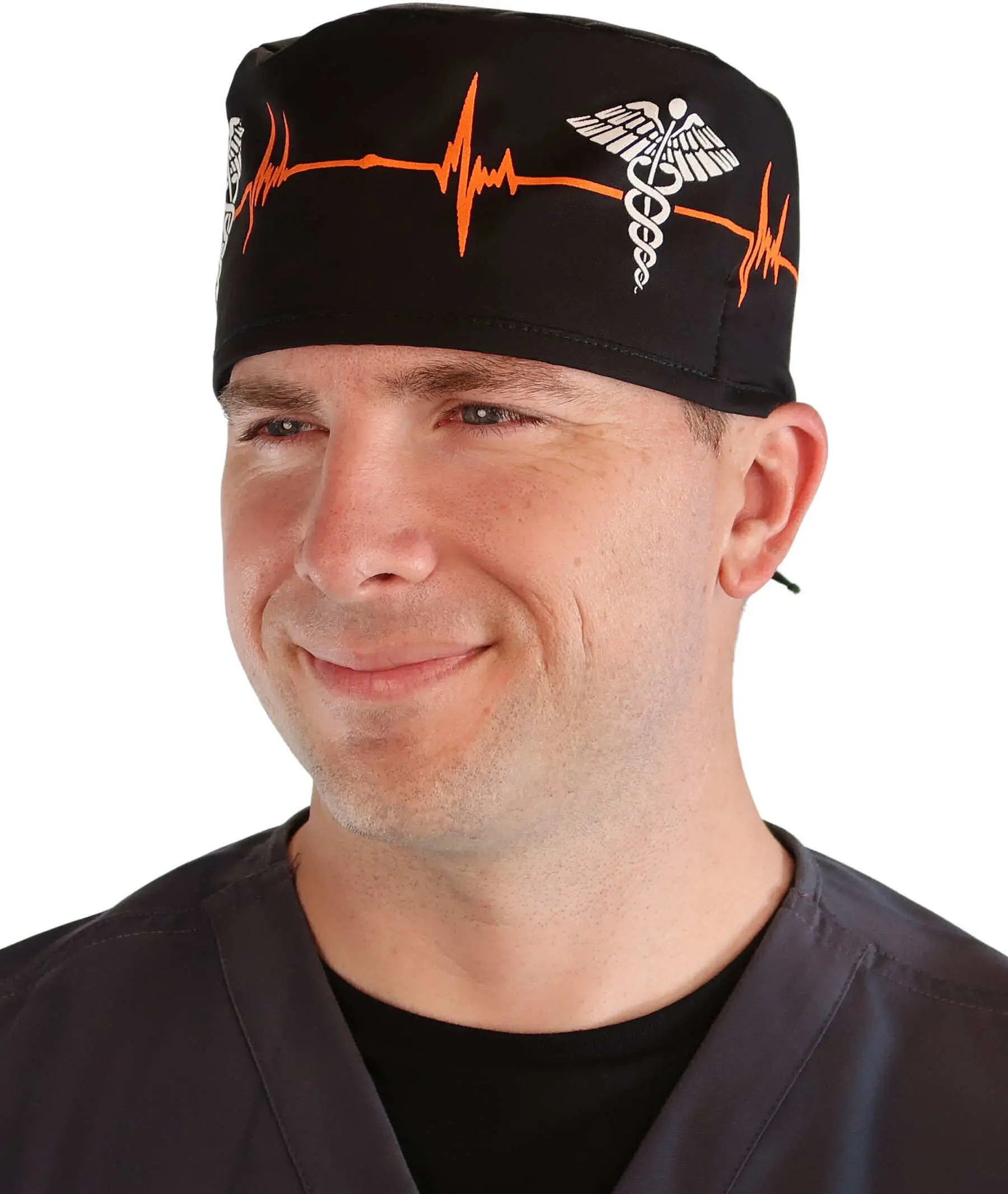 Classic Surgical Scrub Cap - EKG Signal and Medical Sign