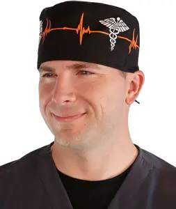 Classic Surgical Scrub Cap - EKG Signal and Medical Sign