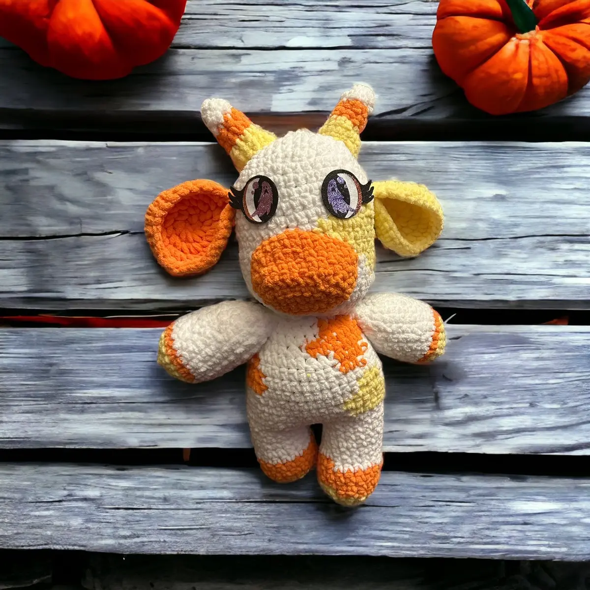 Large Candy Corn Cow Plush Toy