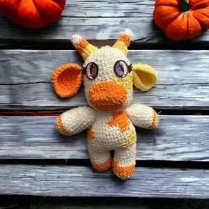 Large Candy Corn Cow Plush Toy