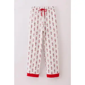 Red nutcracker print men pajamas pants
