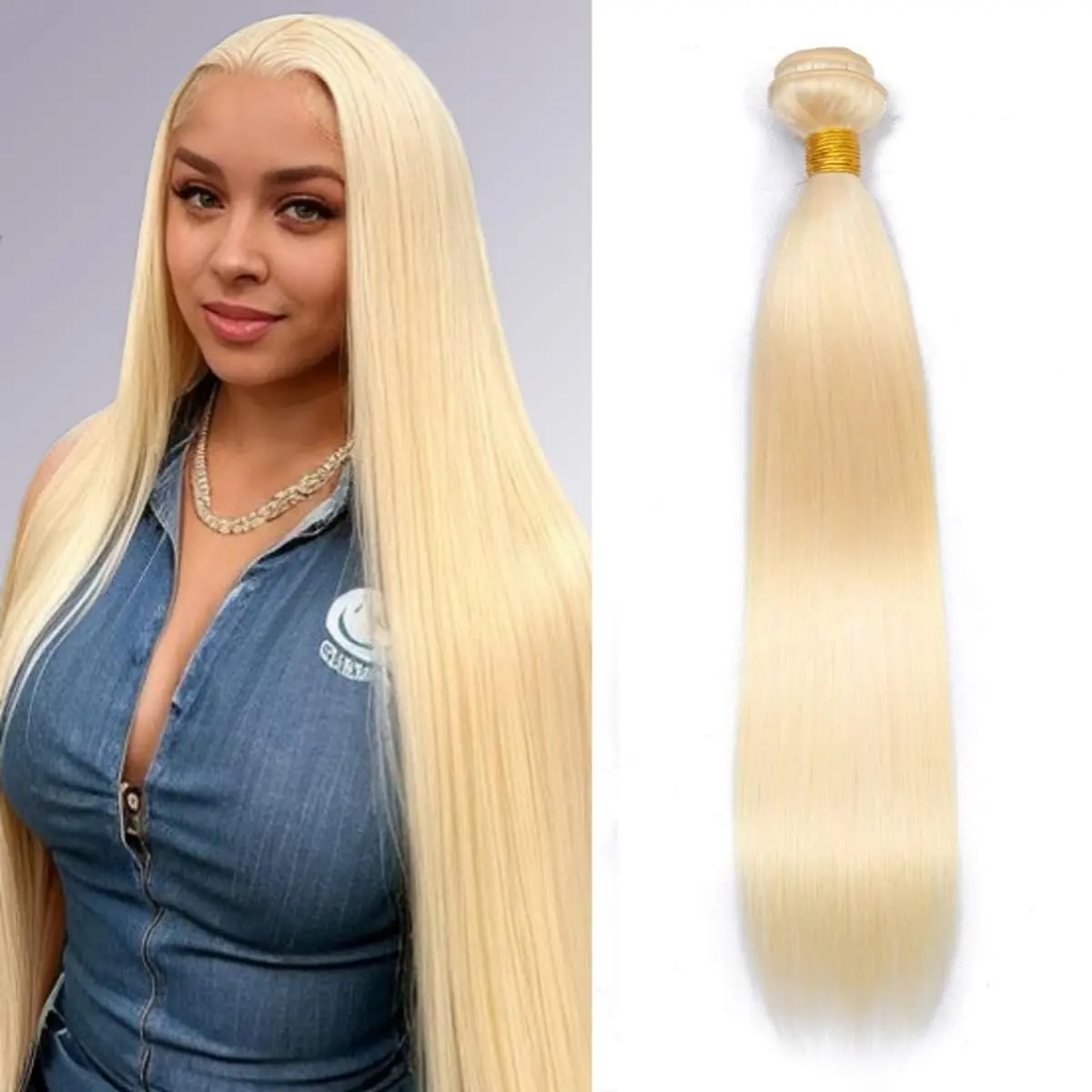 613 Bundles Human Hair Straight Blonde Bundles Human Hair 100% Unprocessed 12A Grade Brazilian Virgin Raw Hair Quick Weave 1 Bundles 100g Hair Extensions for Women