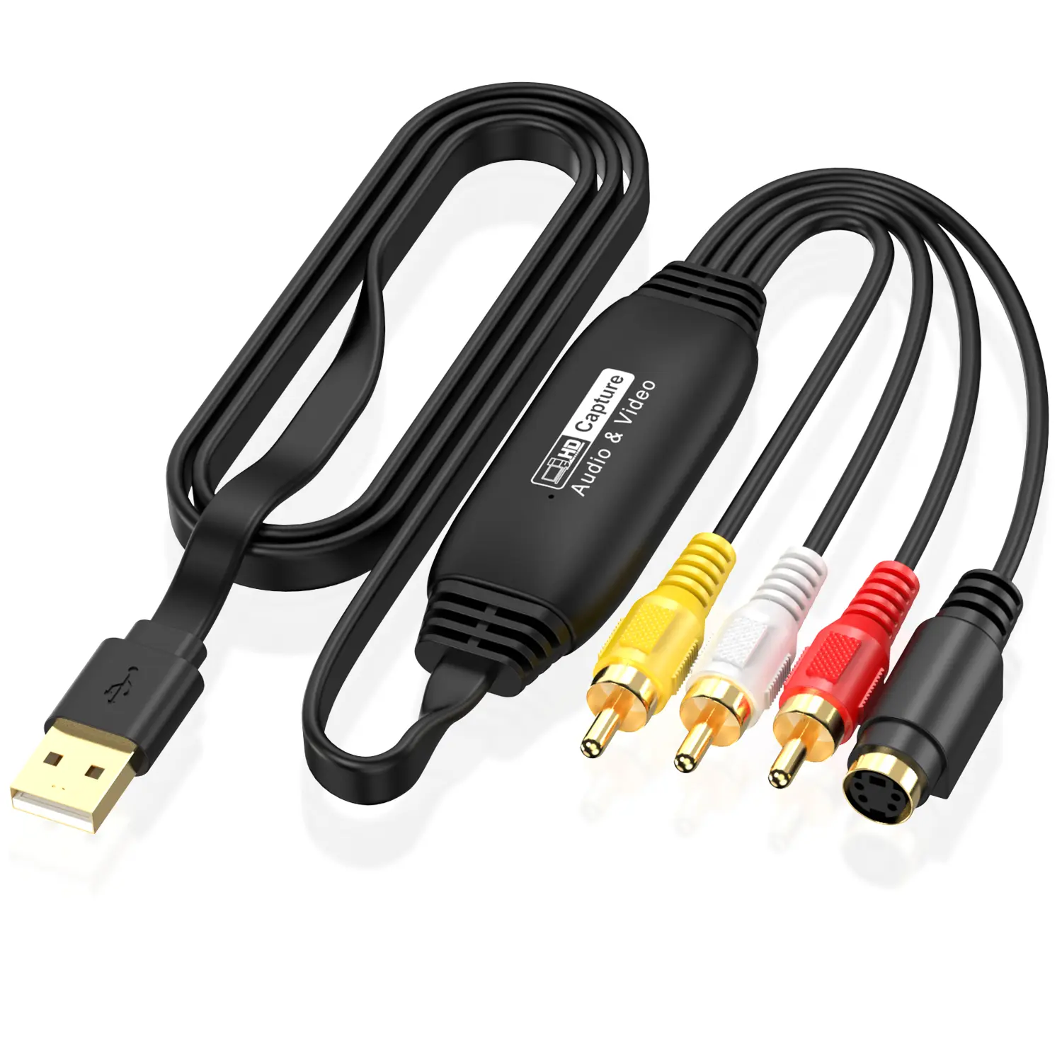 Video Capture Card USB 2.0, RCA To USB Video Capture Device, Digital Video Converter, For Gaming/Live Streaming/Video Conference, Works, For Mac, PC Or Windows 2000/10/8/7/ Vista/XP/Android!