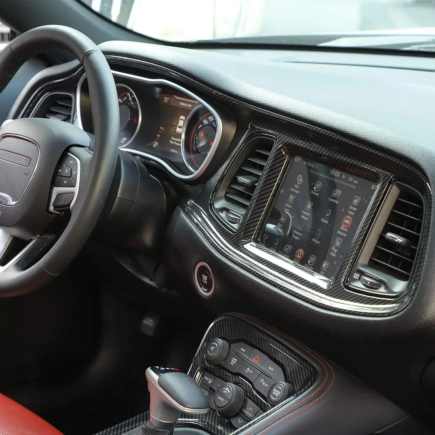 for Challenger ABS Carbon Fiber Center Consoles Dash Board Dashboard ...