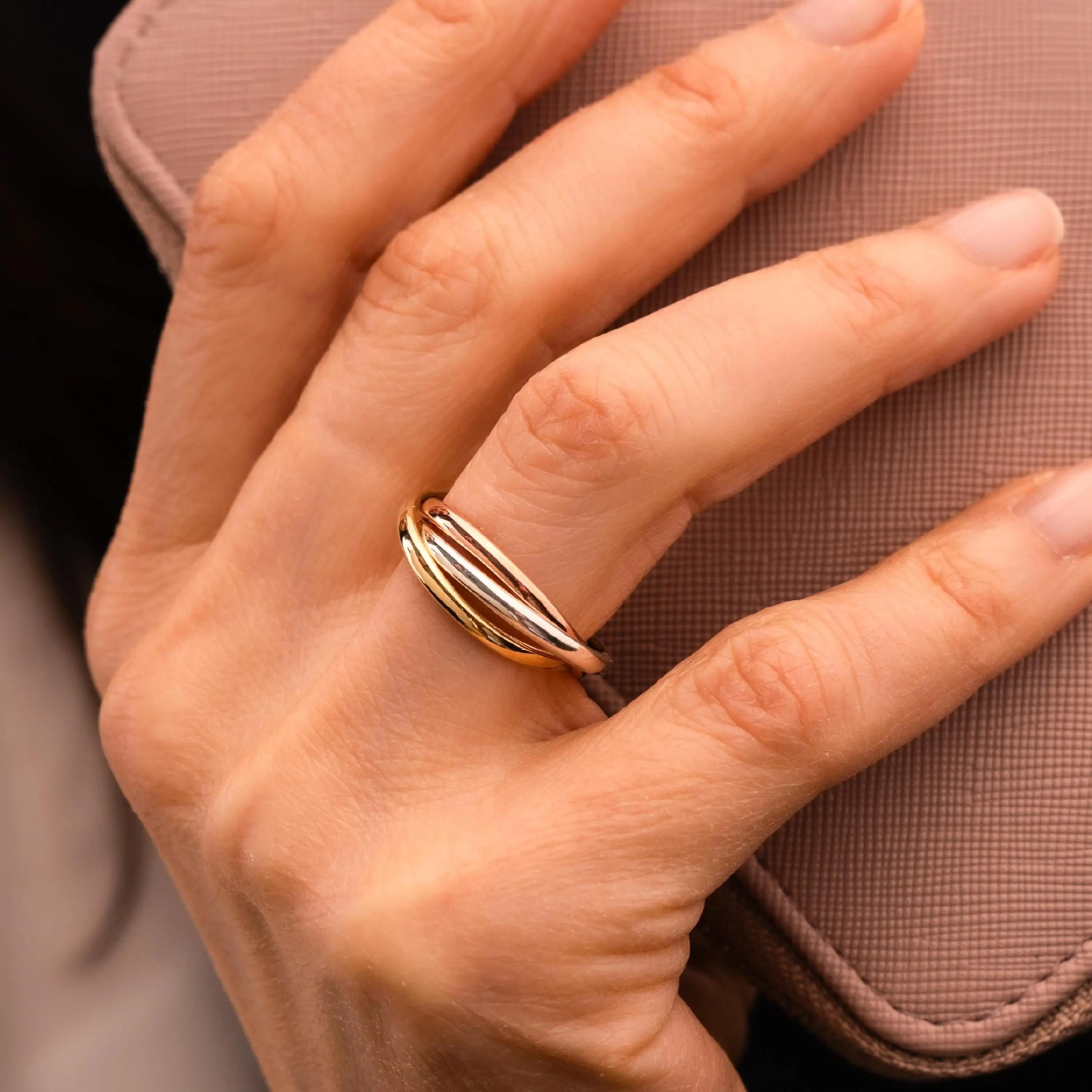 Personalized Mixed Metal Fidget Spinner Ring