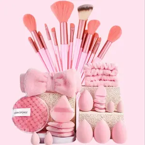 Complete Makeup Kit for Women, Makeup Brushes Kits, Includes 33 Pieces, 13 Brush Sets, 4 Facial Tools, 16 Powder Puffs, Perfect for Travel, Home Use, Gifts