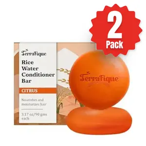 Terrafique Rice Water Conditioner Bar - Travel Size for Men and Women, 3.17 Oz, Includes Shea Butter, Suitable for All Hair Types, 2 Pack
