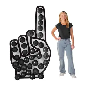 Foam Hand Cardboard Cutout Stand-Up with Black Balloons Kit - 73 Pc.