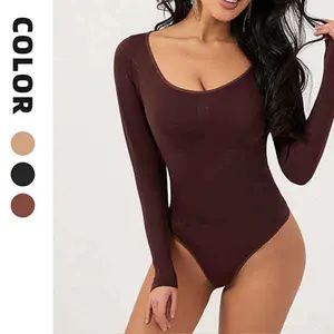Women's seamless shaping long-sleeve comfortable bodysuit, suitable as a top and underwear, women's comfortable basic style