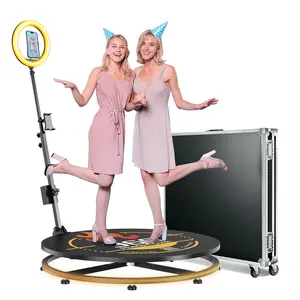 MWE 360 Photo Booth Machine with Flight Case,APP Remote Control Automatic Slow Motion 360 Spin Camera Booth for 3-5 People (32in)
