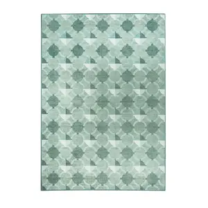 My Magic Carpet Dula Light Sage Green Machine Washable Area Rug, 5x7 Stain Resistant, Non-Slip, Waterproof