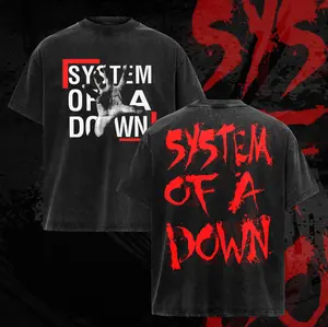 Vintage Self Titled Red Hand Logo T-Shirt – System of a Down, metal band shirt, rock tour t-shirt, alternative band merch, trending t-shirt, 90s graphic tee, vintage graphic tee, grunge aesthetic shirt, classic rock merch