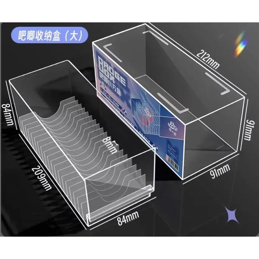 Badge Display Case Transparent Collector's Box with Lid, Airtight & Moisture-Proof for Pins, Buttons, Medals, and "Guzi" Storage