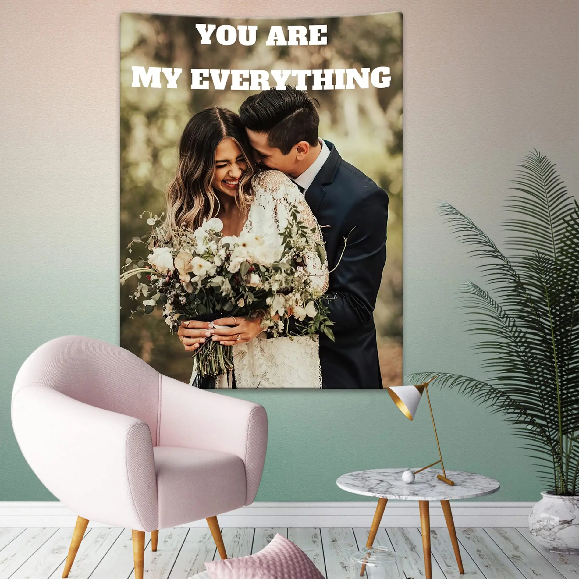 BARLEY ONE Click “Shop Chat”, Send Photos,Custom Horizontal Tapestry – Personalized Photo, Text, or Logo Wall Hanging, Perfect Graduation Gift, for Weddings, Birthdays, Family, Festivals, Dorms, Bedrooms, Living Rooms, Doorways, Patios, and Home Decor