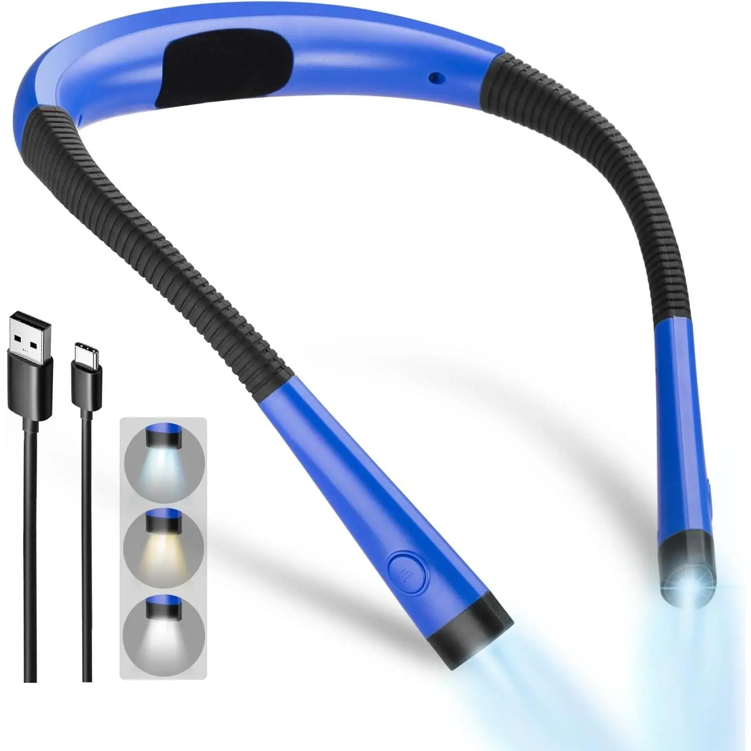 Book Light, 3-Color & 6-Brightness Reading Light, Bendable  Light, 80-hr Lasting Rechargeable Lamp,  Book Light for Reading in Bed, Knitting, Camping, Repairing, Book Lovers Gifts