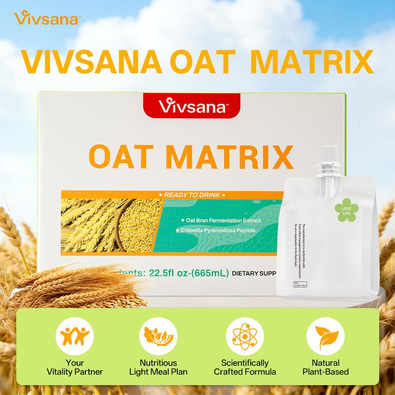 Vivsana Oat  Matrix Wellness Drink - Chlorella Pyrenoidosa Peptides + Oat Bran Extract, 665mL Dietary Supplement for Metabolic Health