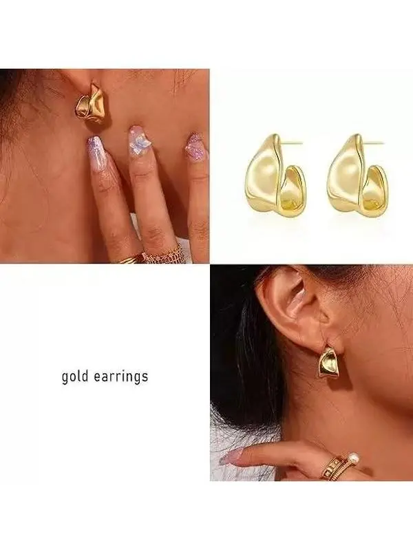 C- Sculptural , 14K -Plated & -Tone , 925 , rook nikki reed disc spicy lizard men's Taper Stretching thic cry b thic Magne e scre shap ea earr hoo hypoaller ad greeni carti fa non butterf st h ca earr sterli lightweig stain ster woma e bea zi zirco look m