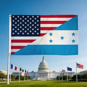 USA and Honduras Combined Flag 3x5 Ft, Christmas Flag for Home Decoration, Indoor and Outdoor, All Season Decoration
