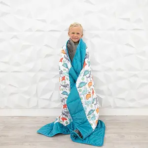 HuggaBuddies Dino Minkie - Super Soft Sleepover Backpack Blanket