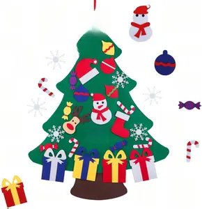 [New Deal] - Felt Christmas Tree for Toddlers Kids Wall with 26pcs Detachable Ornaments DIY Set, Wall Hanging Xmas Gifts Christmas Party Decorations