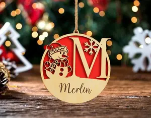 Custom Christmas Ornaments,2025 Family Snowman Ornament,Christmas Balls Name Decor,Personalized Xmas Wooden Ornament,Christmas Holiday Gifts