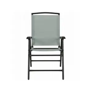 212 MAIN Single-Seat Outdoor Folding Chair - Woodard Sunny Isles Sling Fabric, Foldable Steel Frame, Seafoam Green, Sturdy Weight Capacity Design, Patio Furniture, Outdoor Chairs, Patio Outdoor Chair, Foldable Chairs Outdoor