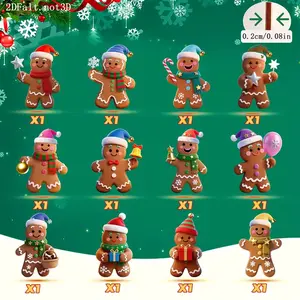 12-Piece Christmas Gingerbread Man Wooden Plaque Ornaments, Vibrant Colors, Perfect for Holiday Decorations, Tree Pendants, Garden Trees & Gift Tags