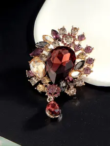 Vintage Rhinestone Decorated Brooch, 2024 New Style Fashionable Jewelry for Women & Men, Trendy All-match & Exquisite Brooch for Birthday Gift