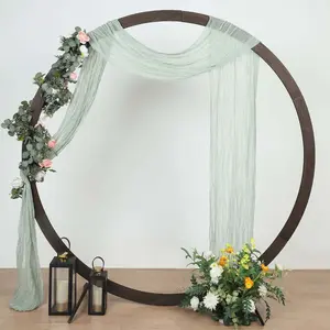 Sage Green Gauze Cheesecloth Draping Fabric Wedding Arch Decorations, Window Scarf Valance Drapes, Boho Arbor Long Curtain Panel 20ft