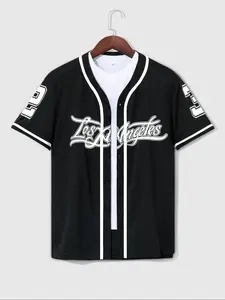 Men's Regular Fit Letter Print Contrast Binding V Neck Sleep Tee, Casual Soft Fitted Comfortable Stretchy Shortsleeve Sleep Top for All Seasons, Men's Sleepwear & Loungewear for Daily Wear, Pajama Chic Top, Tshirt, Menswear, Streetwear