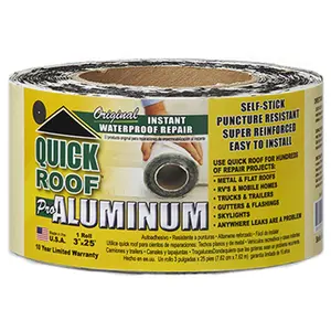 212 MAIN Self-Stick Waterproof Roof Leak Repair Tape, 3 in. x 25 ft (QR325 Model) for Metal Roofs