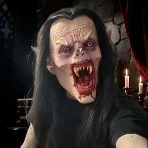 Vampire Mask, Scary Halloween Headgear, Pranks Supplies, Roleplay Creepy Party Props, Party Supplies for Halloween, Home Decor