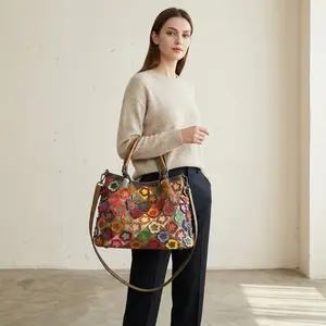 Elegant Burgundy Croc-Embossed Satchel - Classic Structured Top Handle city Capacity Bag for Women