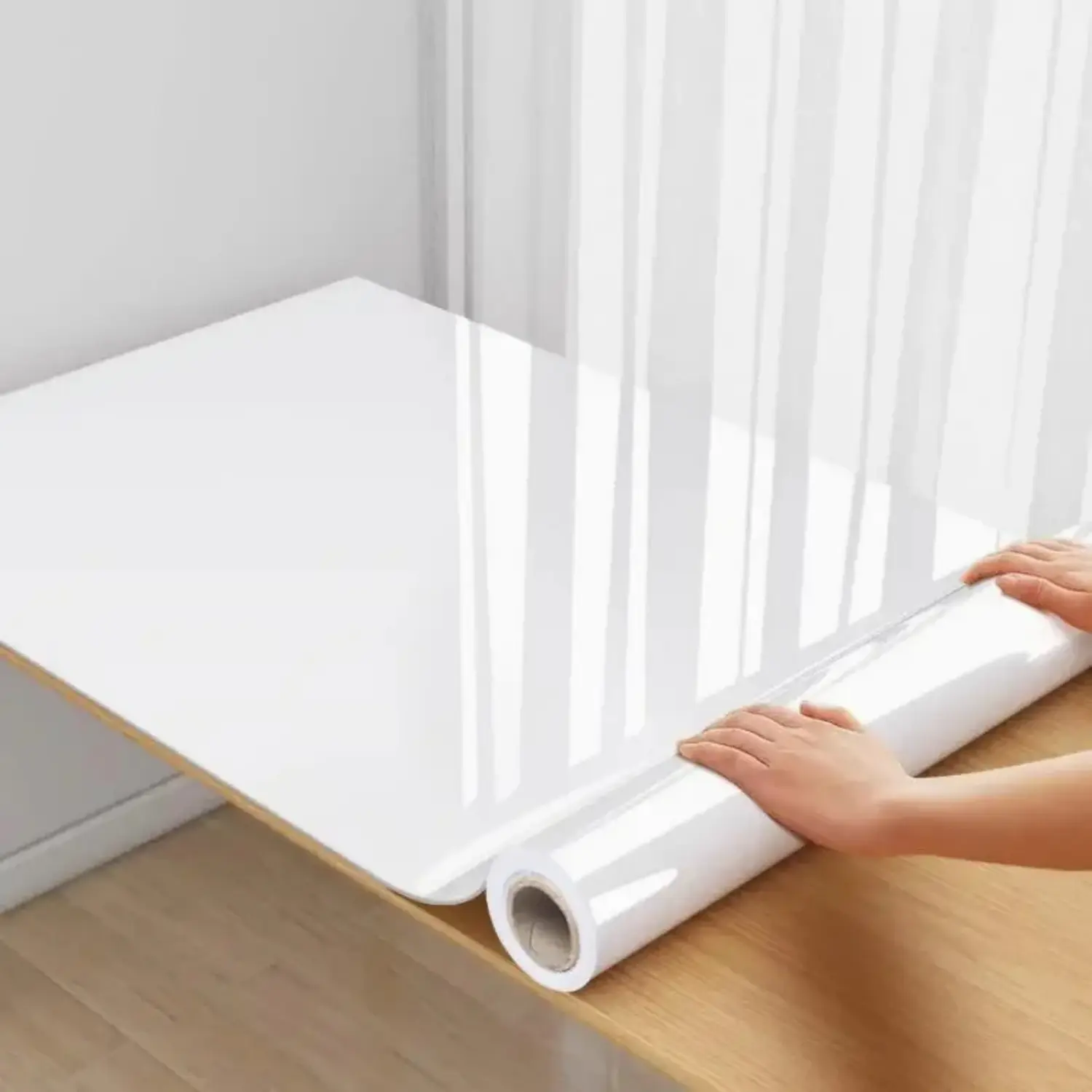 1 Roll White Contact Paper for Cabinets Countertops， Waterproof Peel and Stick Wallpaper for Kitchen Bathroom Living Room Walls Kitchen Cabinets， Vinyl Furniture Stickers Decorative Self-Adhesive Film （Glitter White）Countertop Contact Paper