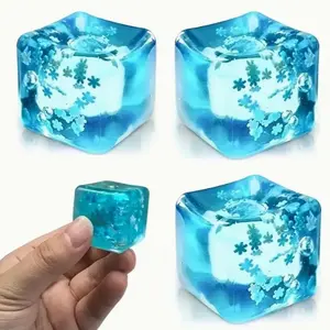 Stress Relief Ice Cube Malt Ball Squeeze Toy, Venting Ball Stress Block Plasticine Dough Balls, Relaxing and Fun Decompression Toy, Stress Relief Gadgets