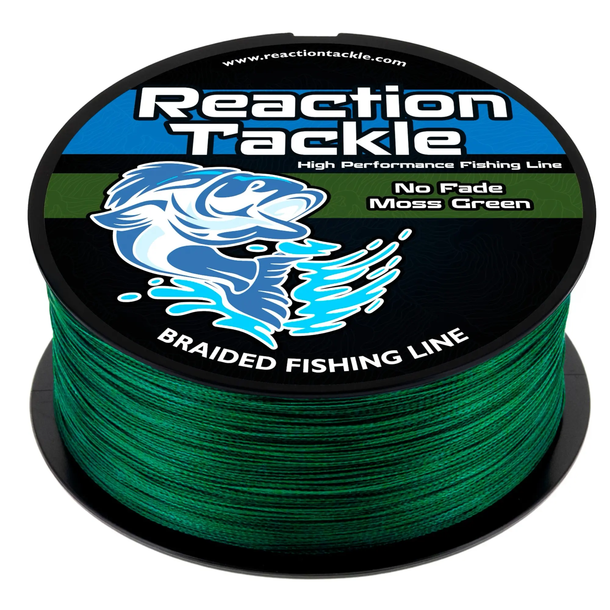 Reaction Tackle Braided Fishing Line - NO FADE Moss Green