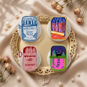 Sardine Can Magnetic Acrylic Phone Grip, Retro Tinned Fish Phone Holder, Vintage Food Art Preppy Summer Accessory