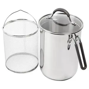 KitchenHQ 4.5-Quart Stainless Steel Vertical Pot with Steamer