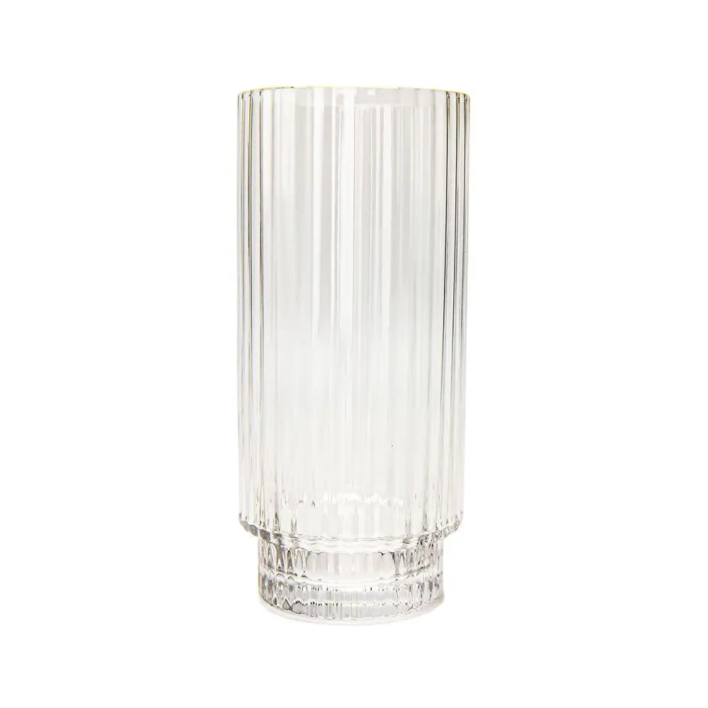 Narrow Base Luxe Ribbed Highball Glasses 6pk