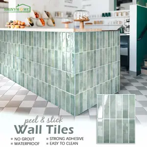 3D Imitation Handmade Tile Sticker, Self-adhesive Wall Sticker, Kitchen Backsplash, Waterproof & Mildew-proof Self-adhesive Wall Decoration, Peel and Stick Wallpaper Designs